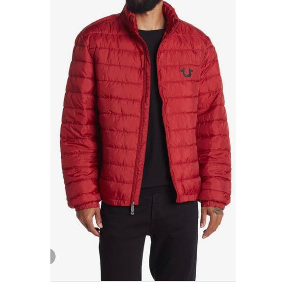 True Religion micro puffer jacket Red L - Picture 2 of 7